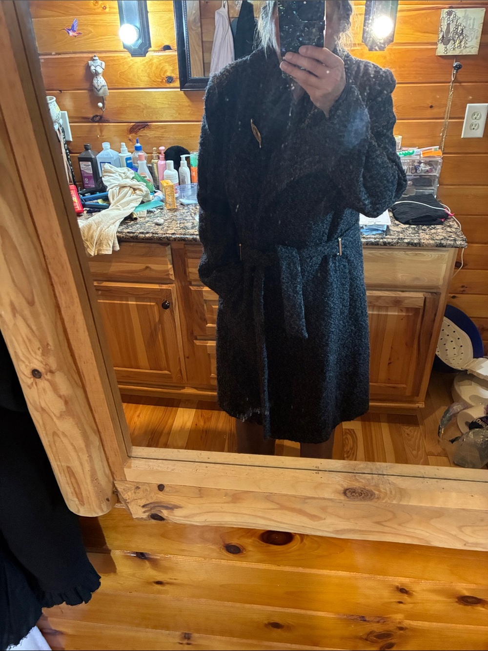 Obama trump long wool blend dress coat